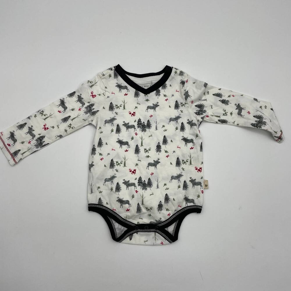 BURTS BEES Winter Holiday Long Sleeve Body Suit Infant Sz 12 M - Picture 1 of 3